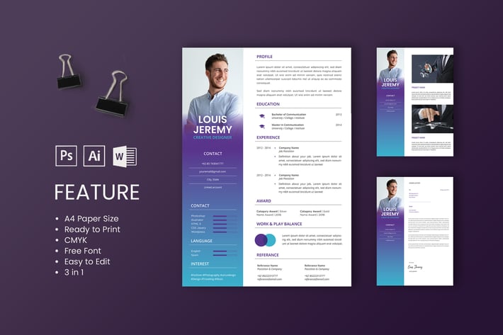 Professional CV And Resume Template Louis