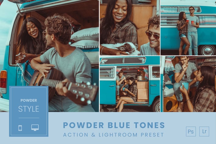 Powder Blue Tones Action & Lightroom Preset