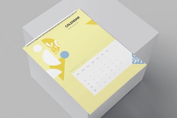 Vertical Wall Hanging Calendar Mockups