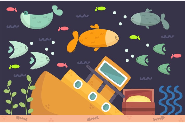Sea Life Underwater Illustration Background