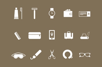 15 Travel Kit Icons