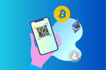 Blockchain QR Scan 2D Illustration