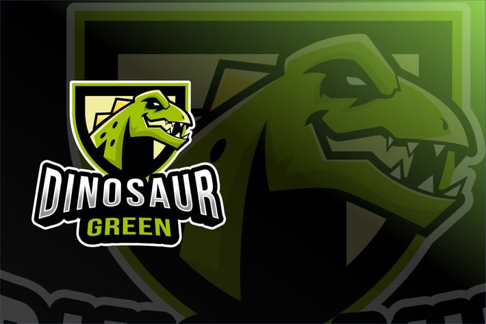 Dinosaur Green Esport Logo Template