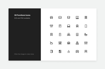 Furniture Icons - Line style