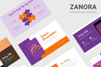 Zanora - Orange  & Purple Pitch Deck Keynote