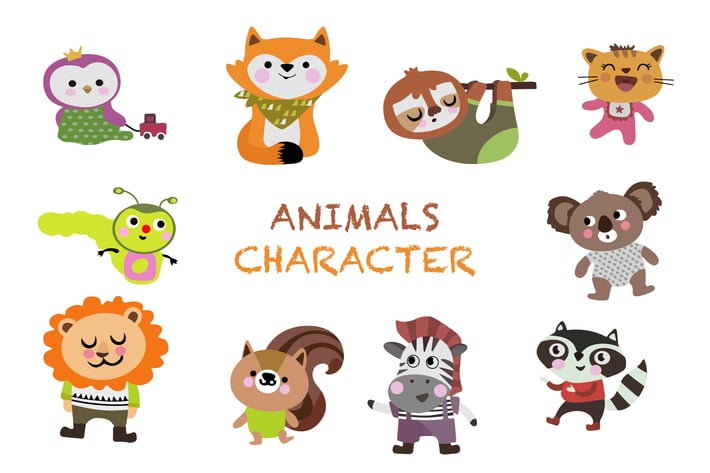 Animal Character Hand Drawn
