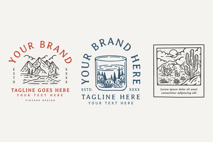vintage outdoor line art design