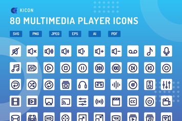 Kicon - Multimedia Player Icons