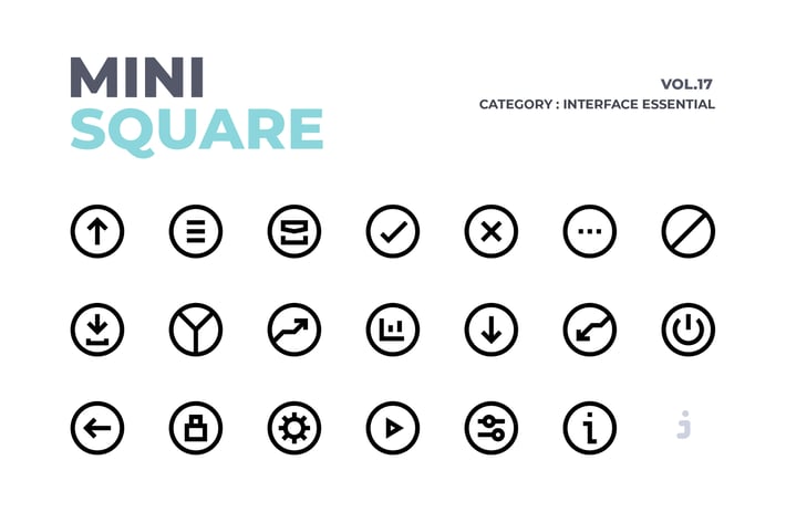 Mini square - 100 Interface Essential Icons