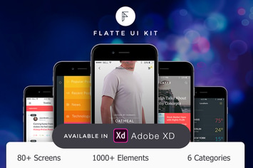 Flatte UI Kit - 80++ for XD