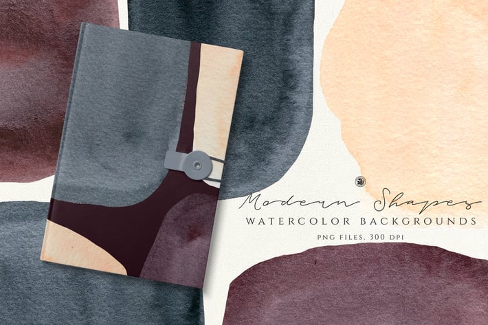 Watercolor Backgrounds Modern Shapes