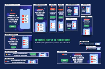 Technology and IT Solutions Banners Ad