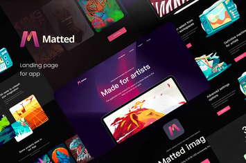 Matted - Apps Landing Pages PSD Template