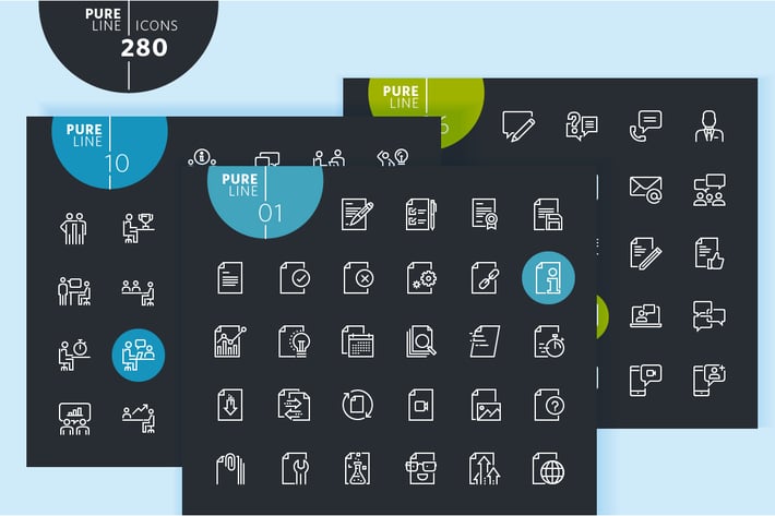 Set of  Thin Line Icons