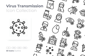 Virus Transmission Outline Icon