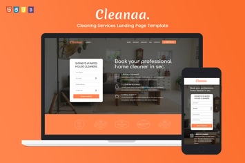 Cleanaa — Cleaning Services Landing Page Template 