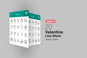 20 Valentine Line Icons