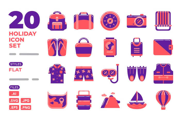 Holiday Icon Set (Flat)