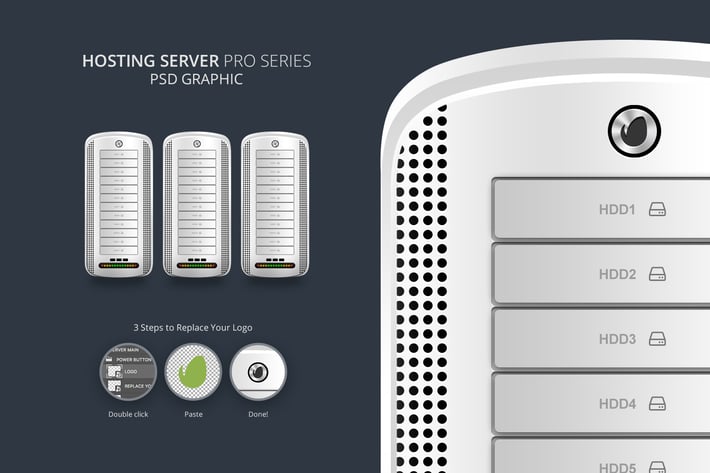 Hosting Server Pro Series WHITE Single PSD