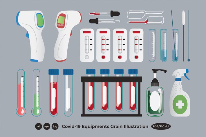 Corona Virus Covid-19 Equipment Grain Illustration