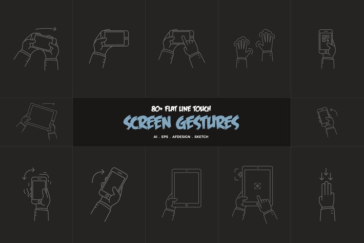 Flat Line Touch Screen Gestures