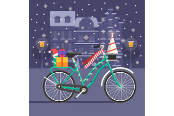 Christmas Bike Festive Scene