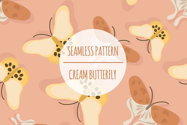 Cream Butterfly – Seamless Pattern
