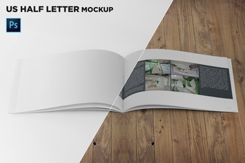 US Half Letter Brochure Mockup Front View