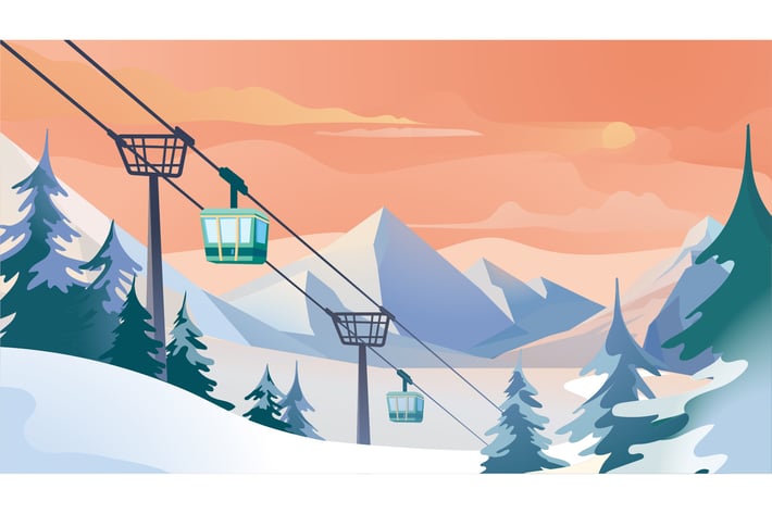 Cableway - Illustration Background