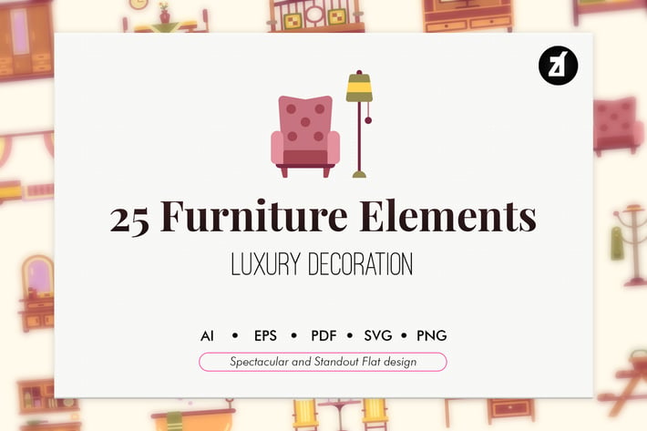 25 Furniture flat elements