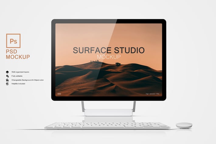 Microsoft Surface Studio Mockup
