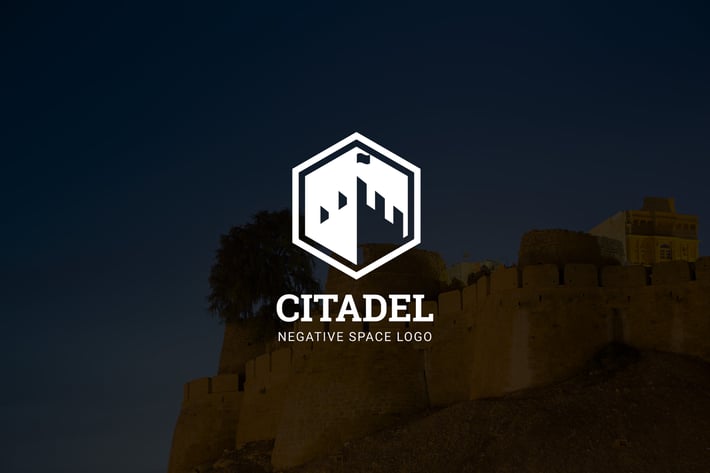 Citadel : Negative Space Castle Logo