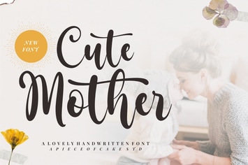 Cute Mother - A Script Font