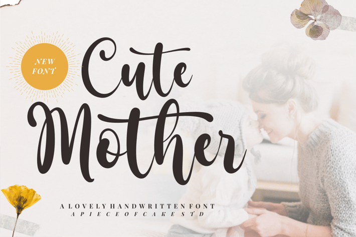 Cute Mother - A Script Font