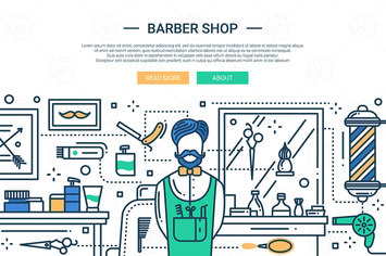BarberShop - line design illustration