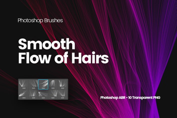 Digital Smooth Flow of Hairs Photoshop Brushes