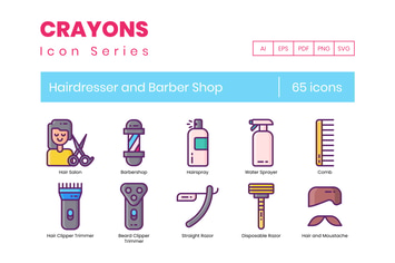 70 Hairdresser and Barber Shop Icons