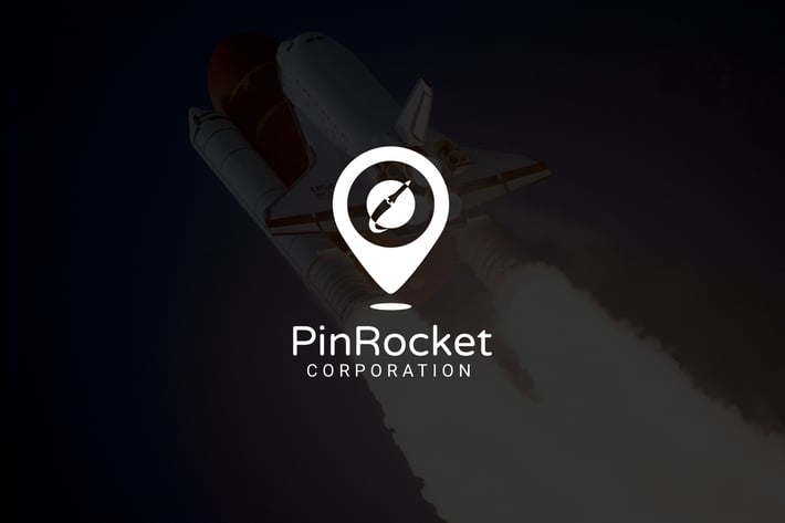PinRocket : Negative Space Rocket Logo