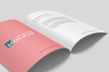Closeup US Letter Size Brochure Mockup