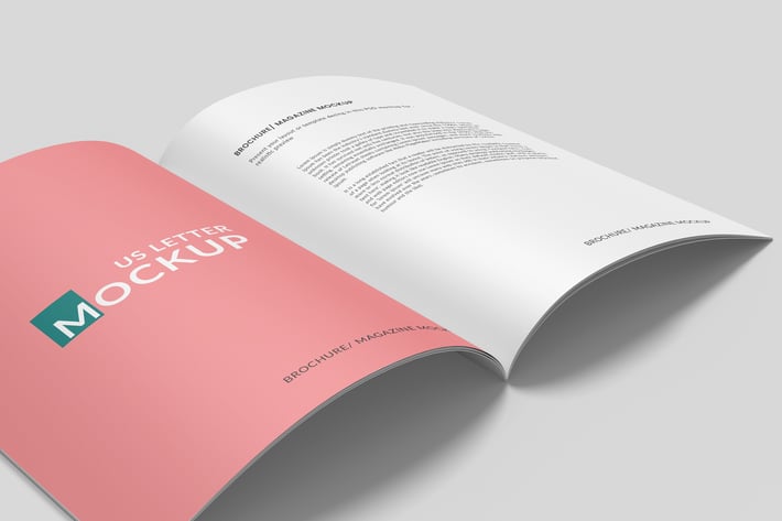 Closeup US Letter Size Brochure Mockup
