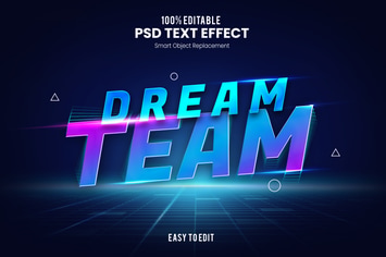 Dream Team - PSD Text Effect 