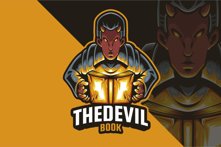 Devil Book Mascot Logo