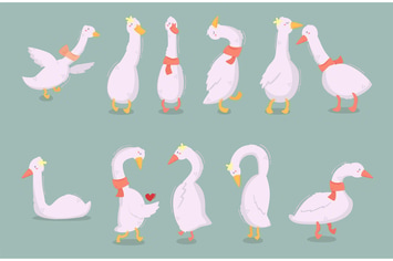 Cartoon Duck Character Illustration