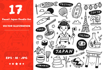Kawaii Japan Doodle Set