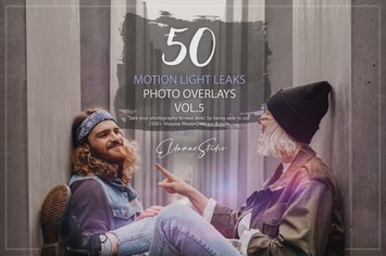 50 Motion Light Leaks Photo Overlays - Vol. 5
