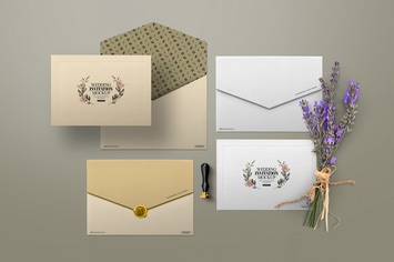 Envelope Mockup Invitation Wedding Wax Seal