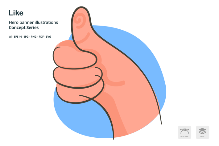 Like Thumbs Up Vector Illustration
