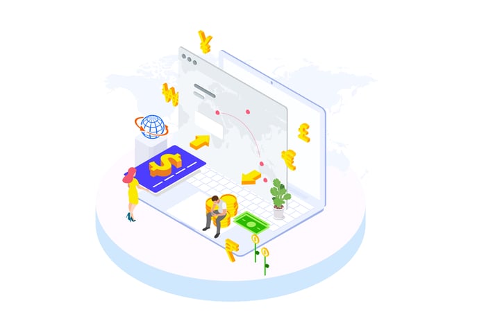 Internation Payments by Finance Isometric - FV	
