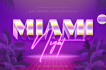 Miami - 80s Retro Logo Mockup