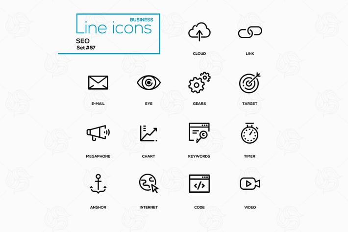 Business concept, SEO - line design icons set